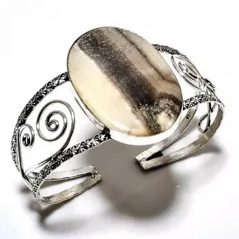 Кальцитовый агат, драгоценный камень 925, посеребренный ювелирный браслет ручной работы, браслет-манжета