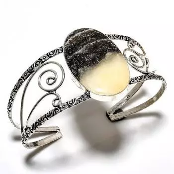 Кальцитовый агат, драгоценный камень 925, посеребренный ювелирный браслет ручной работы, браслет-манжета