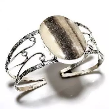 Кальцитовый агат, драгоценный камень 925, посеребренный ювелирный браслет ручной работы, браслет-манжета