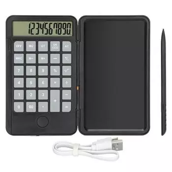 Калькулятор блокнот 2 в 1 6.5 дюймов маленький портативный бесшумный кнопка многоразовый защита зрения карман