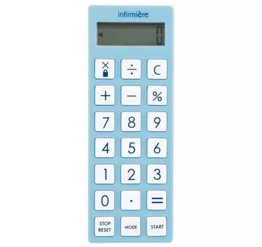 Калькулятор Enfamie Таймер с часами Уход за больными Dretec Товары для медсестер Медицинские товары с ремешком (Голубой лед)