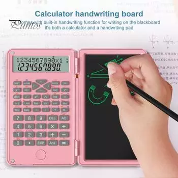 Калькулятор Портативный складной ЖК-доска для письма 12-значный прозрачный дисплей Карманный научный калькулятор чёрный