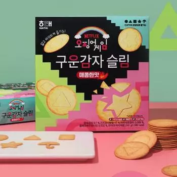 Кальмар Дичь x Haitai Печеный Картофель Тонкий Острый Вкус 240г (3 варианта) 1PCS