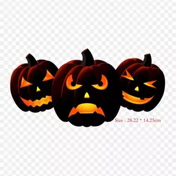 Калабаза Хэллоуин Джек О Фонарь Тыква Железо на теплообмене Печать Виниловые патчи Наклейка для одежды DIY Аппликации Моющиеся пластыри