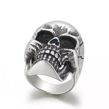 Kalen Винтаж готический стиль 6 мм мужское кольцо из нержавеющей стали с черепом очаровательные ювелирные аксессуары 7 белый