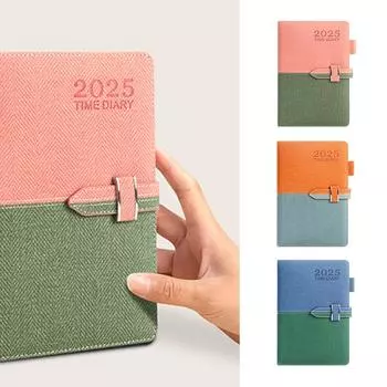 Календарь 2025, 365-дневный планировщик, блокнот с ручным управлением для эффективного использования времени и ремешками One Size розовый