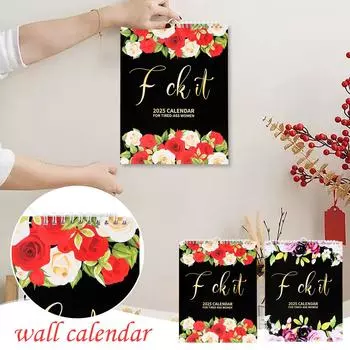 Календарь 2025 года для уставших женщин, домашний настенный календарь, забавный календарь с ругательствами для женщин One Size