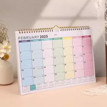 Календарь 2025 года - Настенный календарь 2025, янв.. 2025 - Декабрь. 2025,12-месячный календарь с крючком для подвешивания из плотной бумаги - Colorful Lump onesize