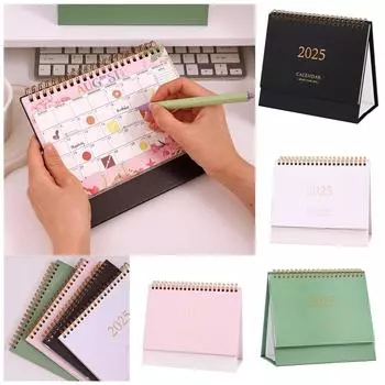 Календарь 2025 года, однотонный настольный календарь, планировщик, настольный календарь, сообщение для заметок, небольшие украшения One Size бежевый