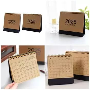 Календарь 2025 года Простой настольный календарь Ежегодный планировщик Годовой календарь Настольный календарь Маленький настольный календарь для школы S