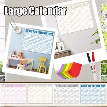 Календарь 2025, новый календарь, большой полногодовой календарь, 4 цвета + ручка 2 мл One Size синий