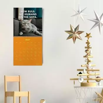Календарь Angry Cat на 2024 год, забавный настенный художественный календарь, полностраничный календарь с месяцами, плотная прочная бумага, ежедневный органайзер, ежемесячный календарь с котами Cat