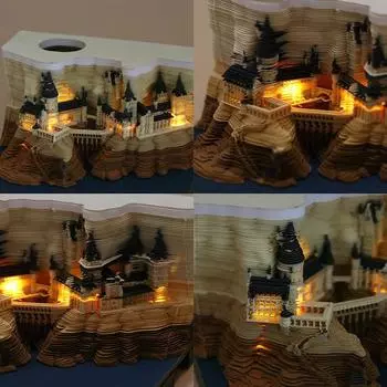 Календарь Castle Desk Calendar With Led Lights 2025 Calendar Memo Pad Creative Desk 1 set