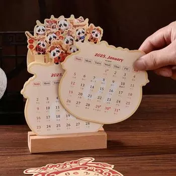 Календарь цветов 2025 года с деревянной основой, уникальная форма вазы, бумажный материал 4
