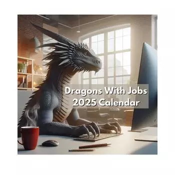 Календарь Dragons With Jobs 2025, Календарь Dragon, Календарь Dragon 2025, Календарь One Size чёрный