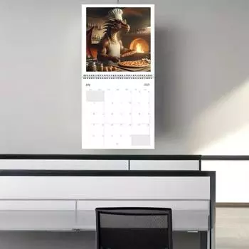 Календарь Dragons with Jobs 2025 Вертикальный настенный календарь на месяц для дома и офиса