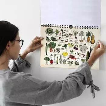 Календарь фермерского рынка 2025 года. Вечные иллюстрированные рецепты. Настенный календарь. Нарисованный вручную сезонный календарь фруктов и овощей. Fruit