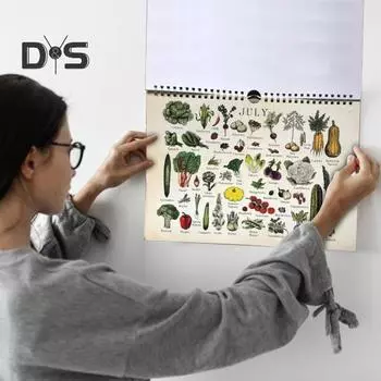 Календарь фермерского рынка 2025 года. Вечные иллюстрированные рецепты. Настенный календарь. Нарисованный вручную сезонный календарь фруктов и овощей. Fruit