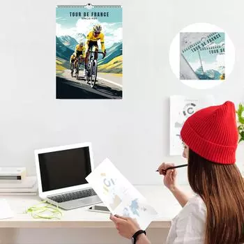 Календарь Франция, Украшение дома, Бумажный календарь, Любители велосипедов One Size