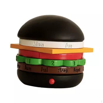 Календарь Гамбургер Вращающийся Рождественские Подарки Коллекция Искусства Орнамент Настольное Украшение Стола Black