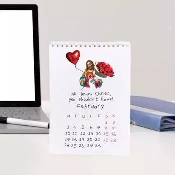 Календарь Иисуса Христа 2025 Какой год Настольный календарь Второе пришествие А4 Перекидной календарь Планировщик месяца для христиан белый