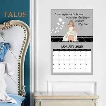 Календарь In My 2025 Era Календарь певца для фанатов Календарь с рисованной музыкой Тексты песен Календарь туров 12-месячный календарь Планировщик Подарки для меломанов фиолетовый