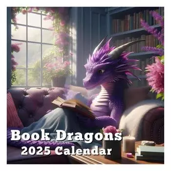 Календарь «Книжный дракон» на 2025 год. Забавная книга для чтения с драконом. Планировщик на месяц. Настенный календарь.