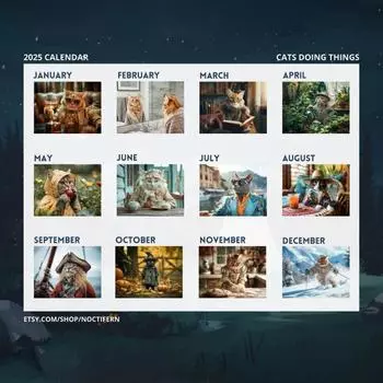 Календарь кошек Yousheng 2025 года, забавные мемы с кошками, 12-месячный настенный календарь, семейный планировщик, органайзер для любителей кошек зелёный