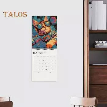 Календарь космических кошек 2025 года, космические прогулки, настенный календарь с кошками, подвесной ежемесячный календарь-планировщик, рождественский подарок для любителей кошек, поклонников космоса Cat