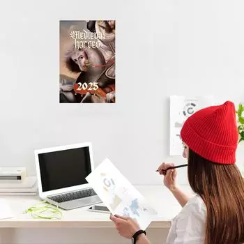 Календарь лошадей на 2025 год, бумажный календарь, украшение дома, цветной календарь, памятка One Size