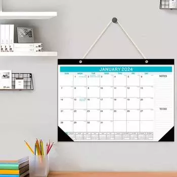 Календарь на 2024-2025 годы Многофункциональный календарь на английском языке Красивый прочный функциональный настольный календарь с обратным отсчетом на 365 дней A синий