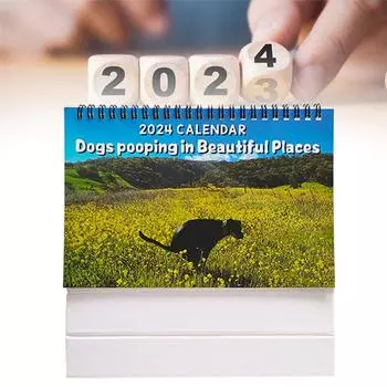 Календарь на 2024 год Собаки какают в красивых местах Юмор Подарок Календарь-прикол