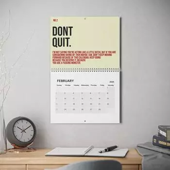 Календарь Настенный календарь Ежемесячный перекидной календарь Классная комната с мудрыми цитатами Настенный календарь для организации ежедневного расписания Игра One Size белый