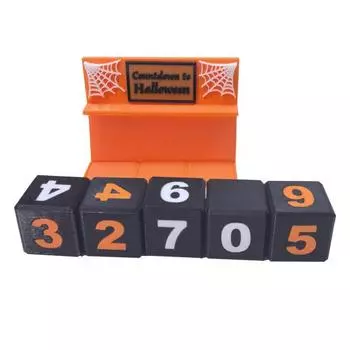 Календарь обратного отсчета до Хэллоуина 5 деревянных подвижных числовых блоков Обратный отсчет до Хэллоуина Украшение для праздничной вечеринки Домашний декор оранжевый
