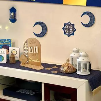 Календарь обратного отсчета Рамадана 2024 года Праздничные украшения своими руками Украшение Ид Мубарак Деревянный календарь Рамадана Мусульманское украшение Аль-Адха