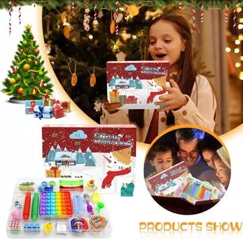 Календарь обратного отсчета Рождества Folulus на 24 дня для детей и взрослых, чтобы облегчить беспокойство, игрушки One Size