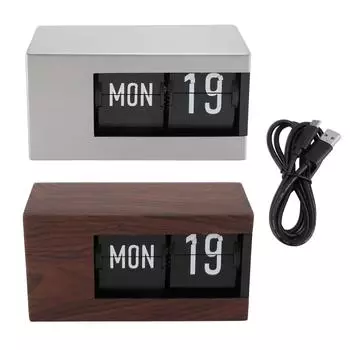 Календарь перекидные часы элегантные модные многоцелевые настольные декоративные цифровые перекидные часы для дома Ro Wood Grain