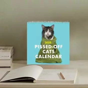 Календарь Pissed-Off Cats на 2025 год. Забавный календарь на тему кошек. Уникальный настенный календарь на каждый день.