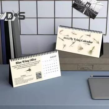 Календарь по вязанию мушек на 2025 год. Настенный календарь по вязанию мушек для ловли форели. Ежемесячные схемы вязания мушек. Настольный календарь с инструкциями по вязанию мушек для ловли форели. A