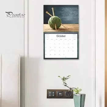 Календарь по вязанию на 2025 год. Ежемесячный планировщик пряжи с вдохновляющими цитатами любителей пряжи. Настенный календарь на 12 месяцев для любителей рукоделия. A