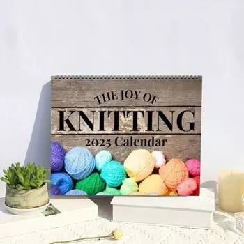 Календарь по вязанию на 2025 год. Ежемесячный планировщик пряжи с вдохновляющими цитатами любителей пряжи. Настенный календарь на 12 месяцев для любителей рукоделия.