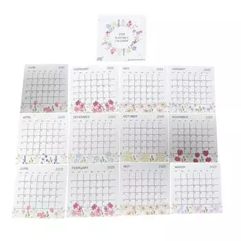 Календарь Полевой цветок Календарь на Полевой цветок Бумага Семена Бумага Акварель Искусство One Size