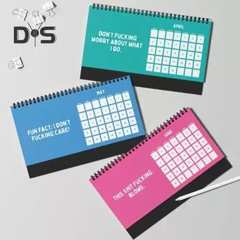 Календарь рабочего стола 2025 года. Что я хочу сказать на работе, но не могу. Саркастический календарь с юмористическими шутками. Планировщик ежедневного расписания для коллег. синий