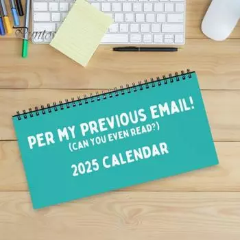 Календарь рабочего стола 2025 года. Что я хочу сказать на работе, но не могу. Саркастический календарь с юмористическими шутками. Планировщик ежедневного расписания для коллег. синий