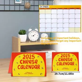 Календарь рабочего стола с сырной тематикой Красивые иллюстрации сыра для дома и декора One Size жёлтый
