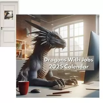 Календарь работы Драконы, 2025 Креативный настенный календарь Забавный календарь Драконы Вертикальные ежемесячные календари для домашней организации one size белый