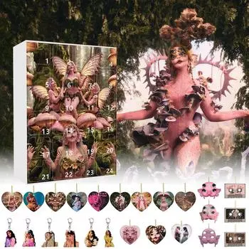 Календарь рождественских праздников включает 24 рождественских украшения. Календарь прибытия Обратный отсчет до Рождества красный