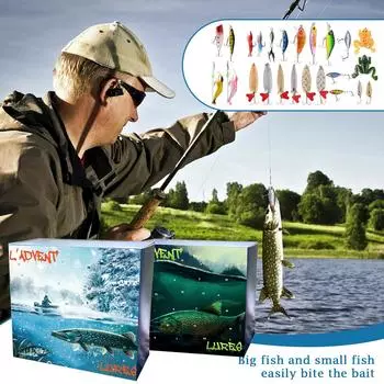 Календарь рыболовных событий, Рыбалка, Уникальный адвент-календарь для рыболовов, адвент-календарь, подходящий для любителей рыбалки One Size