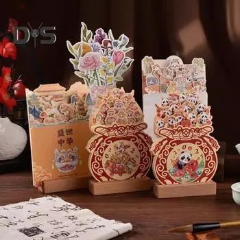 Календарь с цветами на 2025 год с деревянной основой, уникальная ваза в форме бумажного материала, настольный календарь, закладка, открытка, настенный декор 1