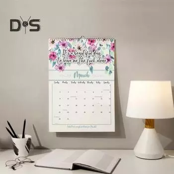Календарь Sass Wall Calendar 2025 на 12 месяцев Календарь Sassy Attitude Календарь с цитатами в грубом юморе и цветочными иллюстрациями Подарок для женщин Flower